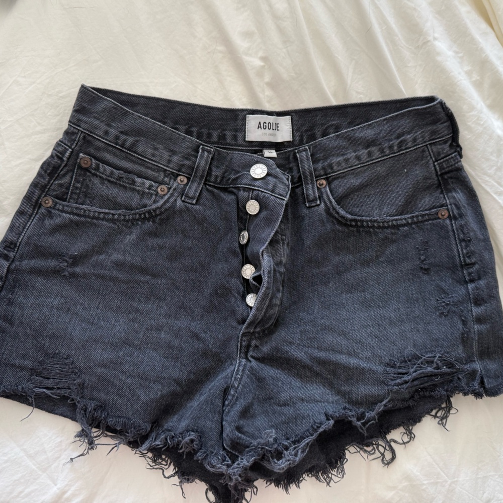 Agolde Black Jean Shorts